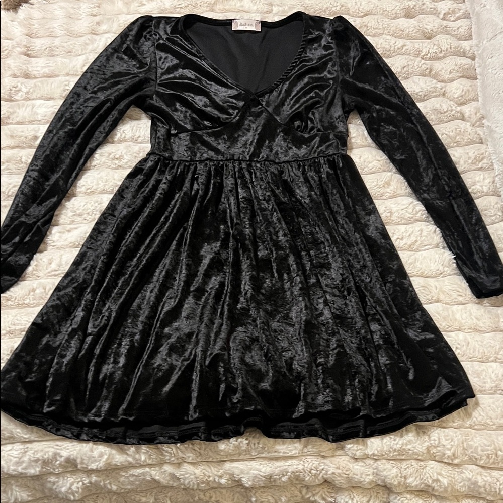 Altar'd State Black Velvet Dress